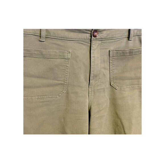 Loft The Palmer Wide Leg Cropped Jean in Green - Picture 4 of 6